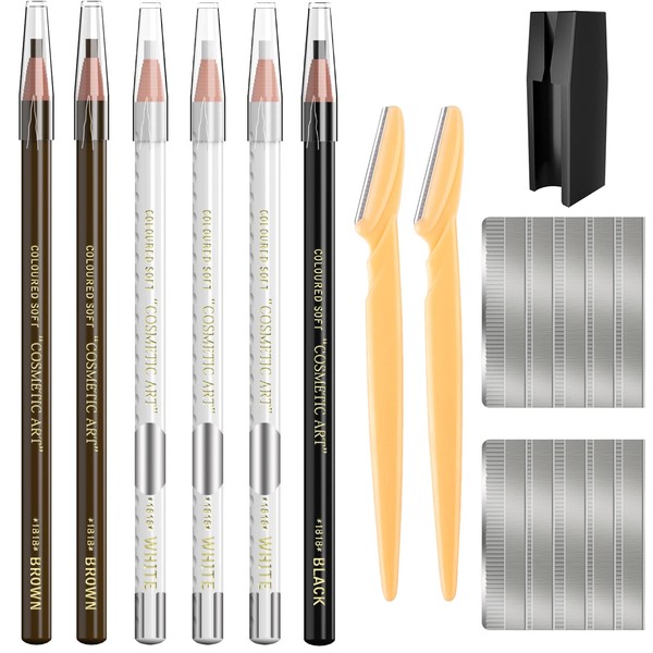 Waterproof Eyebrow Pencils Eyebrow Pencil Set for Marking, Filling and Contouring, Tattoo Makeup and Microblading Accessory Kit with Permanent Eyebrow Liners