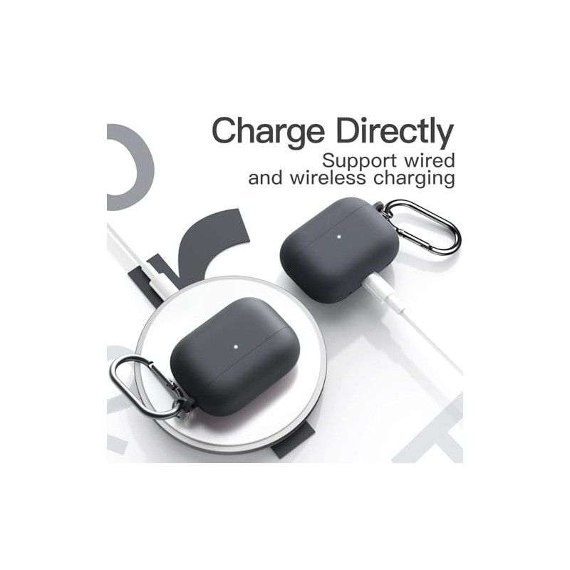 JETech Funda de Silicona para AirPods Pro 21, con Llavero,