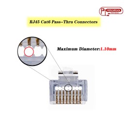 PETECHTOOL RJ45 Shielded Cat5 CAT6 Connector 8P8C End Pass Through Plugs Gold Plated (50 Packs)
