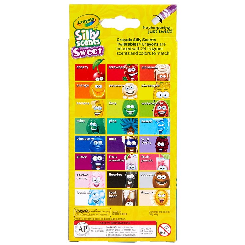Crayola Silly Scents Twistables Crayons, Sweet Scented Crayons, 24 Count