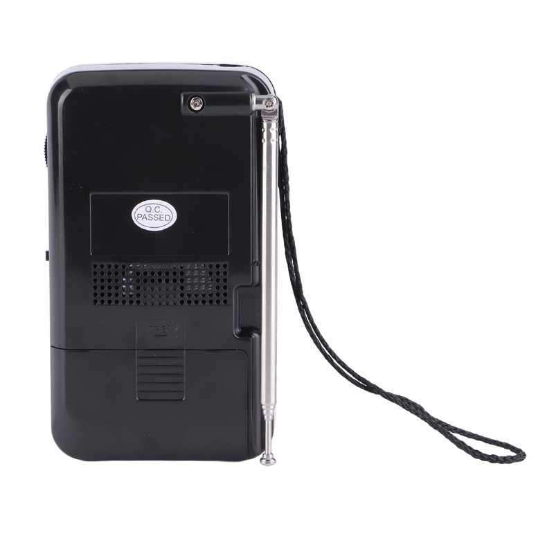 Portable AM FM Radio Black Color Headset Pluggable Built in