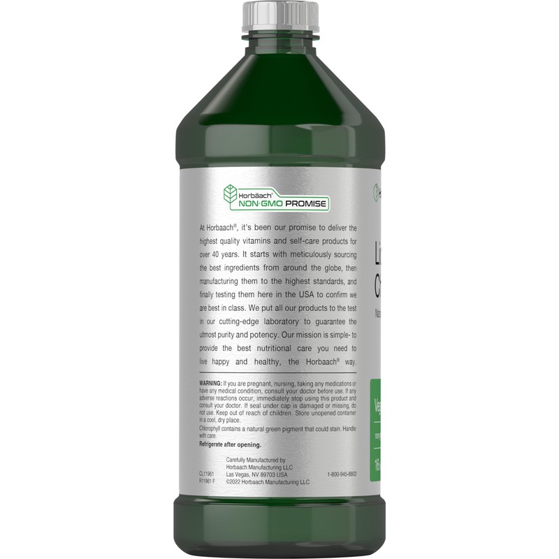 Horbäach Chlorophyll Liquid Drops | 100mg | 32 oz (2