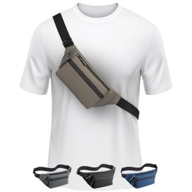 Plus Size - Belt Bag 2L - Extra Long Strap 66" - Extended Strap - Anti Pickpocket Waist Pack - Women Men Fanny Pack - Crossbody Bag w/Adjustable Strap - For Errands, Gym, Travel, Hiking (Champagne)