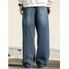 DFGIGT Men's Baggy Hip Hop Jeans Wide Leg Skater Denim