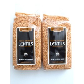 Certified 100% Organic Petite Crimson Lentils Montana Pack of 2 454 g 16 oz each