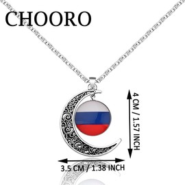 CHOORO Many Countries National Flag Alloy Necklace for Men Women (Russia N-CA)