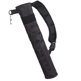 MAGARROW Archery Adjustable Arrow Back Quiver Dual Use Hip Quiver with Two Pockets for Hunting Target Shooting (Black-M)