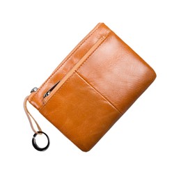 LIFKOME Multi-functional Leather Purse for Men Compact Zip Wallet Credit Card Storage for Travel and Daily Use