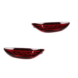 TOTMOX 2 Pcs Rear Bumper Reflector Brake Light Red Lens LED Car Warning Fog Lamp Fit For Hyundai Accent Verna Brio Solaris 2008-2015