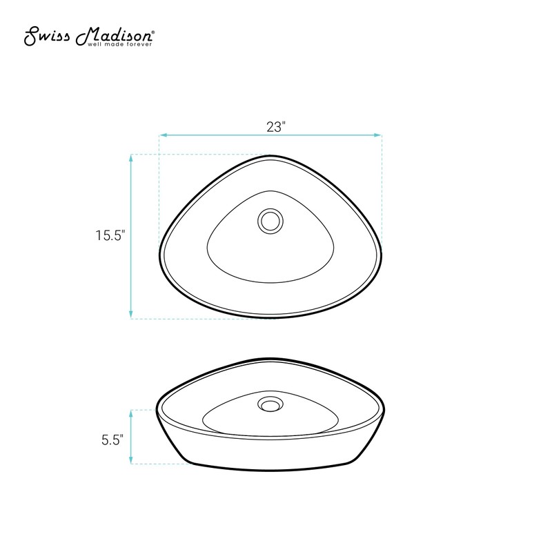 Swiss Madison Bastille Vessel Sink, White