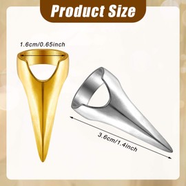 Hicarer 10 Pieces Stitch Tool for Braids Aid Finger Ring Hair Parting Tool Retro Metal Claws Rings for Hair Braiding Supplies Cosplay Nail Art Holiday Party(silver and Gold)