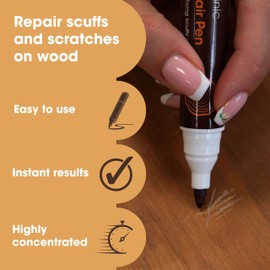 Furniture Clinic Wood Repair Pen (Black) - Scratch Repair - Quick Drying - Furniture Touch-Up Marker - for All Types of Wood