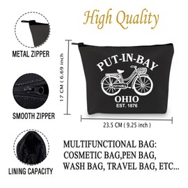 JXGZSO Cleveland Ohio Islands Bag Put In Bay Ohio Est 1876 Makeup Bag Great Lakes Gifts (PUT-IN-BAY Bag)