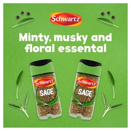 Schwartz Sage 10 G Jar, Pack of 6, Minty, Musky & Floral Essential, Bring Out the Flavour of Pork, Poultry and Vegetable Dishes