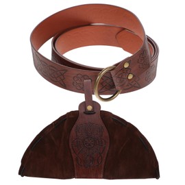 Totority 1set Medieval Viking Leather Belt Pouch Set Cosplay Accessory for Renaissance Costume Retro Waist Bag for Role-playing Medieval Culture Enthusiasts