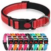 Reflective Nylon Dog Collar with Safety Buckle, Adjustable Pet Collars