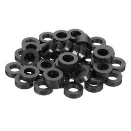 PATIKIL 120Pcs M8 ABS Spacers 5/16" ID x 9/16" OD x 5/32" L Plastic Round Spacer Washers Black Standoff Nut Unthreaded for M8 or 5/16 inch Screws Bolts Electrical Outlet