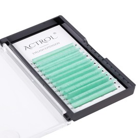 Colored Eyelash Extensions Easy Fan Sky Blue 9-16mm Mixed D Curl Easy Fanning 0.07mm Self Premade Volume Lash Supplies