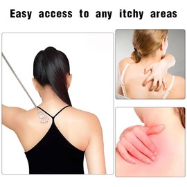 EODKSE Pack of 2 Back Scratchers, Stainless Steel Telescopic Back Scratcher, Back Scratcher, Telescopic Back Scratcher, Extendable from 20-56 cm, for Home, Travel, Office