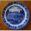 7" Blue & White MONTICELLO Souvenir Plate OLD ENGLISH STAFFORDSHIRE