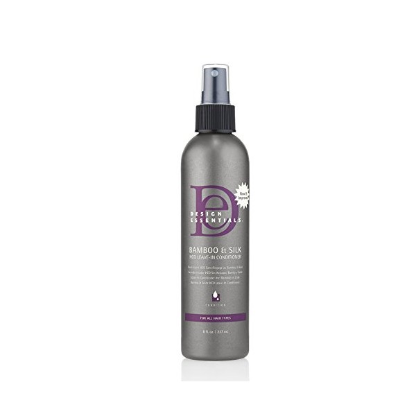 Design Essentials Natural Bamboo & Silk HCO Strengthening Leave-In Conditioner For All Hair Types, Pink, 8 Fl Oz