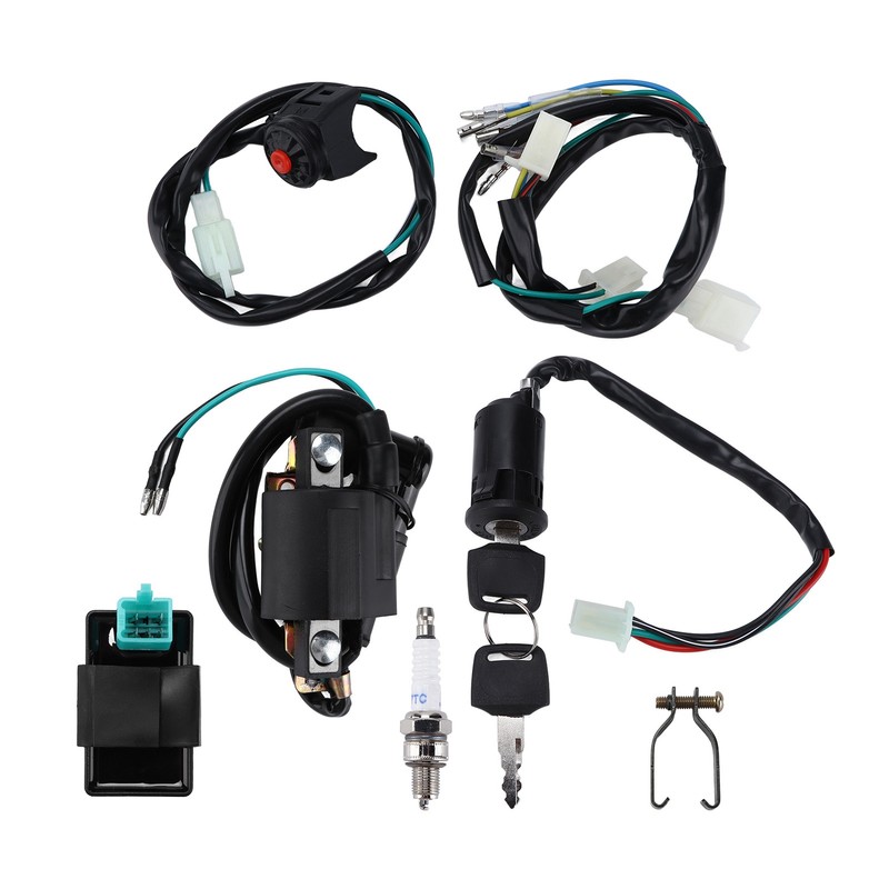 Kill Switch Ignition Coil CDI Spark Plug Wiring Harness Kit