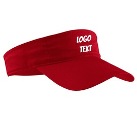 INK STITCH Unisex Custom Cp45 Cotton Design Your Own Stitching Cotton Visor Caps (Red)