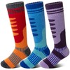 Kids Merino Wool Ski Socks 3 Pairs Boys Girls Unisex