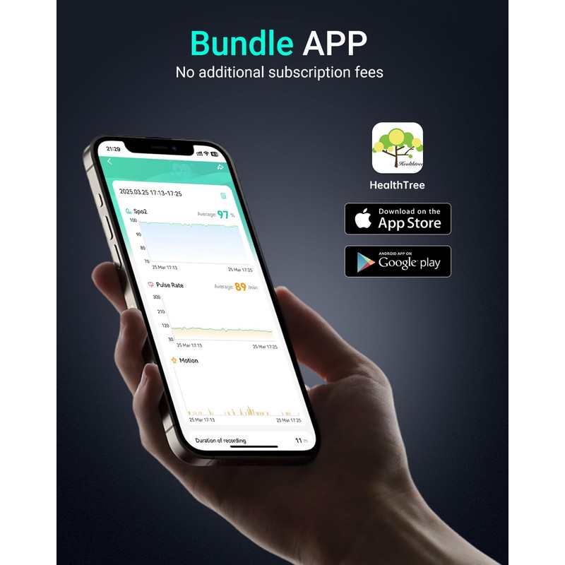 HOLFENRY 50G Ring Pulse Oximeter Fingertip | Continuous Oxygen Monitor