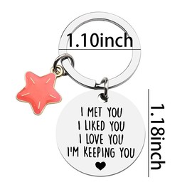 I Love You Keychain Gifts for Her Him Romantic Gifts for Wife Husband Birthday Gifts for Women Men BF GF Anniversary Keychains Gifts for Couple Gift Ideas Long Distance Relationship Gifts for Couples
