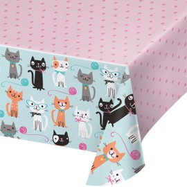 Creative Converting Cat Party Plastic Tablecloths, 3 ct