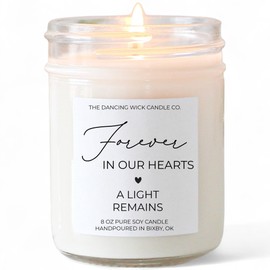 The Dancing Wick Candle – Forever in Our Hearts Memorial Candle – Lavender Vanilla Soy Wax – Sympathy Gift for Loss of Loved One, Remembrance – 8 oz, Hand-Poured – Made in USA (Forever in Our Hearts)