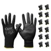 QEARSAFETY 12 Pairs PU Palm Coated Work Safety Gloves, Knitted