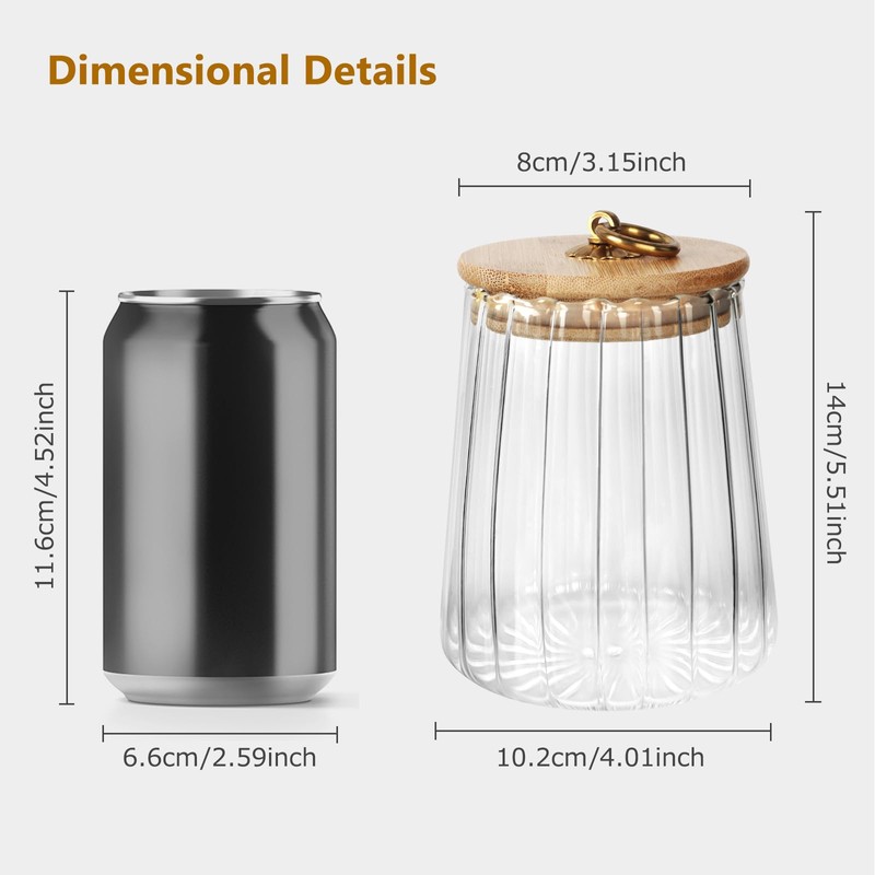 2 Pack Glass Storage Jars Coffee Sugar Airtight Tea Canisters