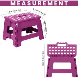 Utopia Home Folding Step Stool - (Pack of 1) Foot Stool with 9 Inch Height - Holds Up to 300 lbs - Lightweight Plastic Foldable Step Stool for Kitchen, Bathroom & Living Room (Purple)