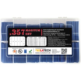 ISOLATECH Magnum Heat Shrink Tubing Unlabelled 357-Piece Set Blue 2:1 without Glue