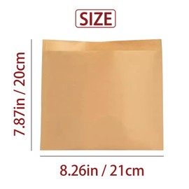 GWZiehory 100 Pack Bakery Bags, Grease Proof, Food Grade Brown Wax Paper Bags for Bakery Cookies, Treats, Snacks, Sandwiches (8.26"x7.87")