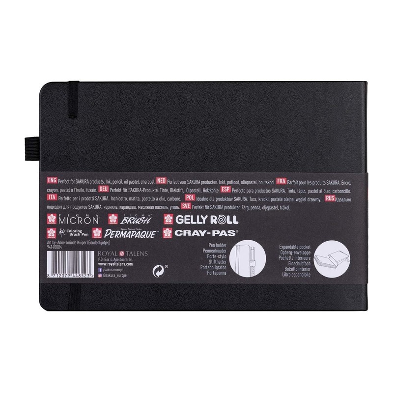 Sakura 94140004 Sketchbook, Cream White, 80 Sheets, Paper, Black Cover,