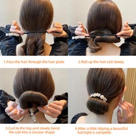 Hair Clips, Hair Clips for Holding Hair, Flower Hair Clips, Pearl Hair Clips, Bud Hair Styling for Women and Girls, Tools Hair Accessories, Pack of 4