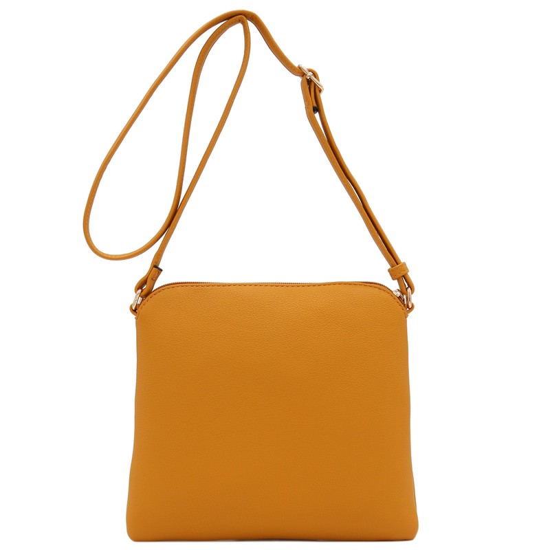 DELUXITY Lightweight Medium Crossbody Bag with Tassel (Mustard)