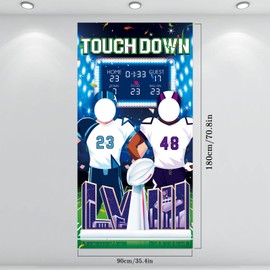 Konsait Football Party Decoration,Football Photo Banner Booth Prop Football Backdrop for Kids Party Sport Photo Picture Frame Door Hanging Banner for Boys Birthday Baby Shower Party Decoration