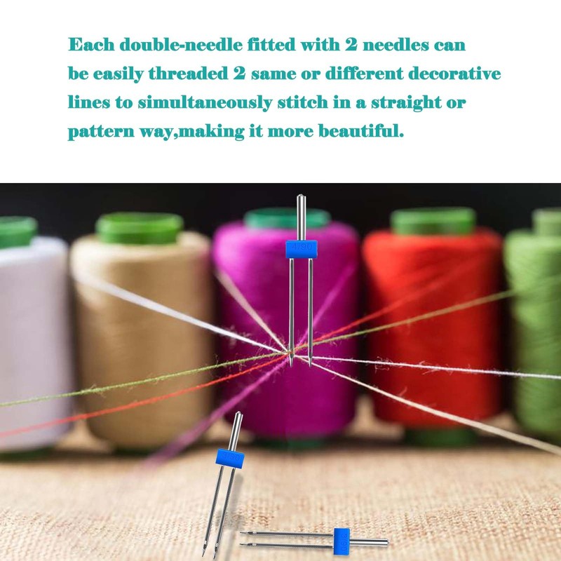 3 Size Twin Needles for Sewing Machine,Stretch Machine Double Twin