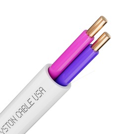 Syston Cable Technology 16/2 LED Lighting Dimmer Dimming Luminaire Control Wire Cable,16 AWG 2 Conductors Solid Bare Copper Unshielded Plenum Rated CMP CL3P FT6, for Ballast Wiring and Connection