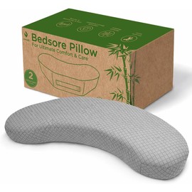 Zomaple Bedsore Pressure Relief Pillow, Grey – Offload Pressure to Prevent Bed Sores & Ease Turning – 30° Positioning, Cooling Gel Top, 2 Non-Skid Removable Covers – Knee Wedge Pillow Versatility
