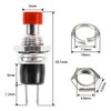 GTIWUNG Mini Push Button with Pre-Wired, Momentary Pressure Switch Lockless,