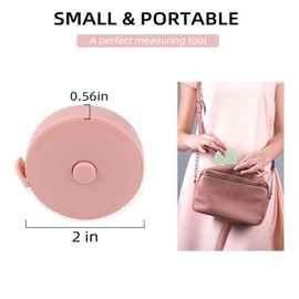 Pack of 3 Macaroon Tri-Colour Measuring Tape, 150 cm, Body Measure, Mini Tape Measure, Automatic Retractable Tape Measure, Sewing, Soft Body Measuring Tape, for Height, Clothing, Bust, Head