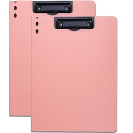 fogman Binder A4 Vertical Horizontal Clipboard Bi-Fold with Pen Holder, Set of 2 (Pink, Vertical)