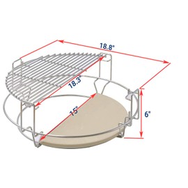Cmanzhi S2C (1-Pack) Cooking Grate System Grilling Accessory for 18Inch Large BGE, Kamado Joe Classic, Coyote The Asado Cooker, Pit Boss and Other kamado Grill