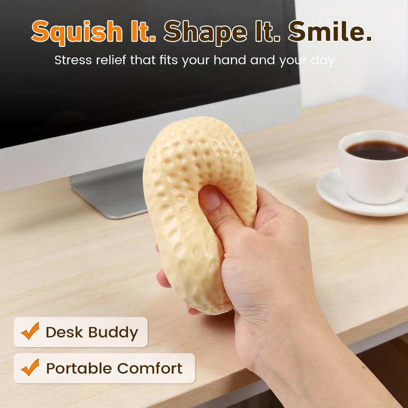 Coconut Oil Peanut Squishy - Stress Relief Moldable Peanut Squishies