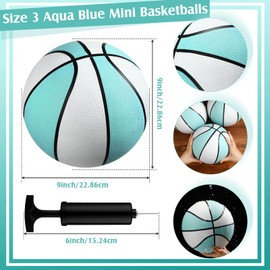 Honoson 6 Pack Water Pool Basketball Swimming Pool Rubber Waterproof Basketball for Pool Lake Party Favors(9 Inch,Water Blue)